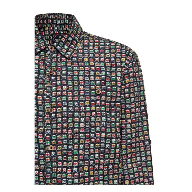 King Kerosin AOP Shirt Off Black - FREE UK Shipping, FREE 365 Day Returns | Moto Central