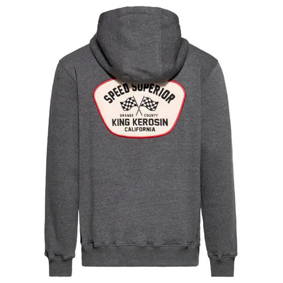 King Kerosin Speed King Zip Hoodie Steel Grey — rear view