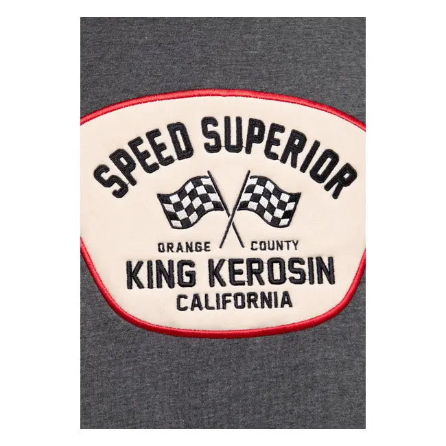 King Kerosin Speed King Zip Hoodie Steel Grey - FREE UK Shipping, FREE 365 Day Returns | Moto Central