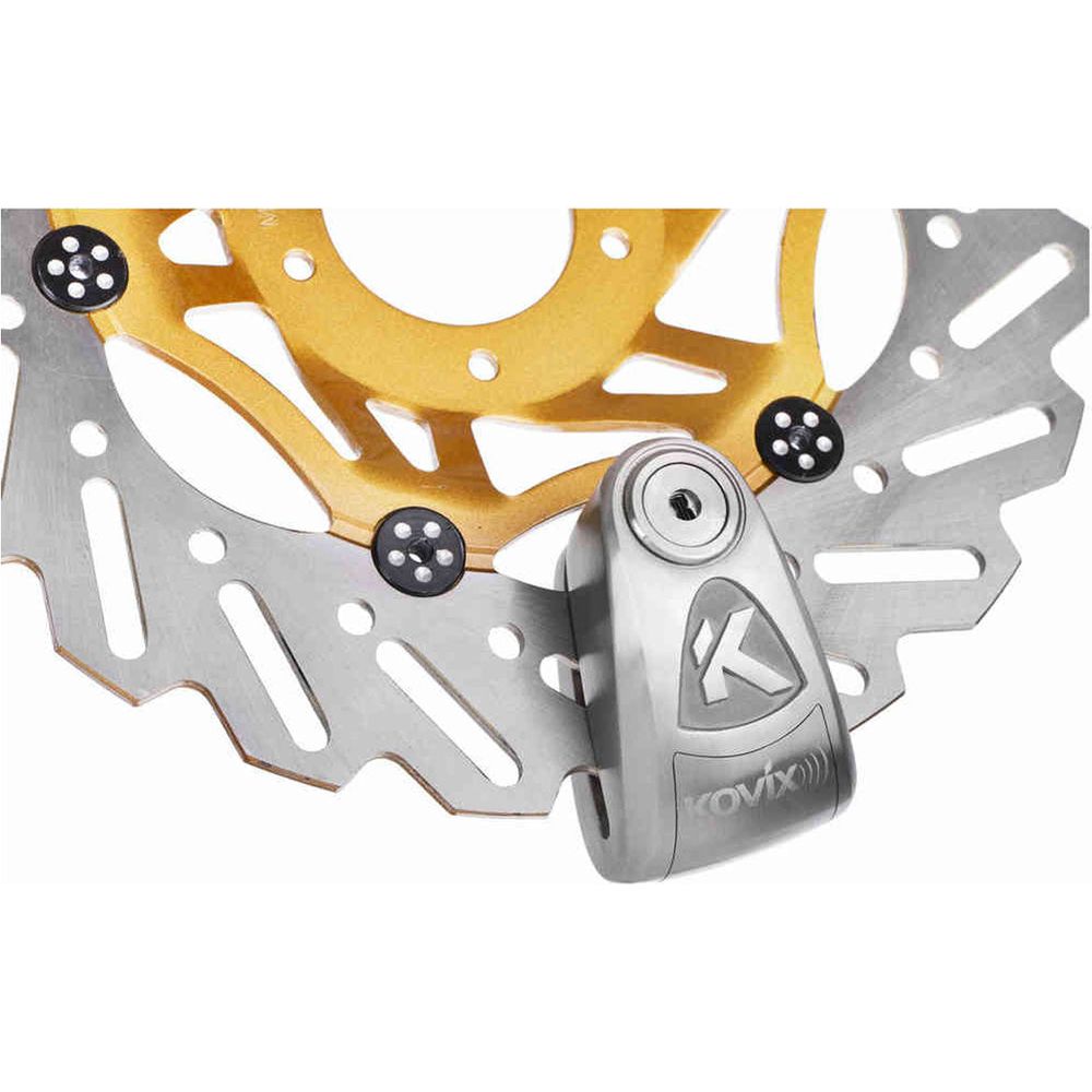 Kovix KAL Alarmed Disc Lock 10mm Brushed Metal Silver