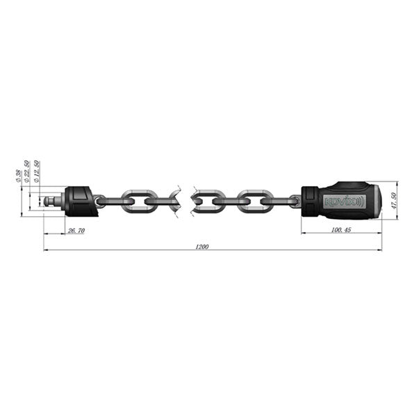 Kovix KCL Alarmed Chain Lock - 8mm X 1200mm