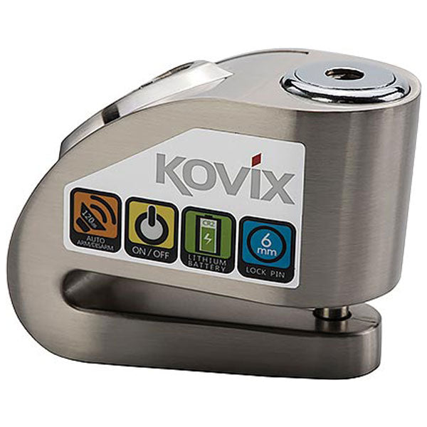 Kovix KD6 Alarmed Disc Lock 6mm Brushed Metal