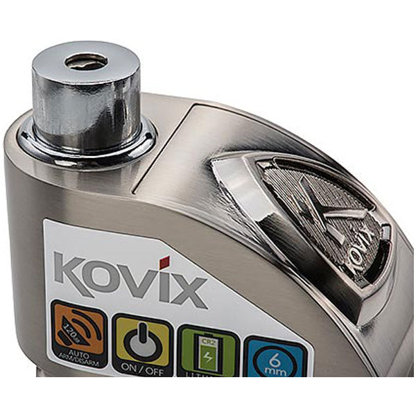Kovix KD6 Alarmed Disc Lock 6mm Brushed Metal