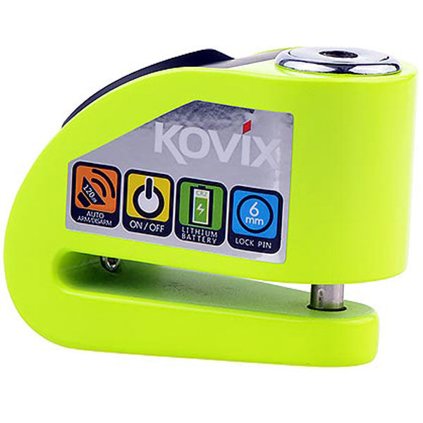 Kovix KD6 Alarmed Disc Lock 6mm Fluo Green