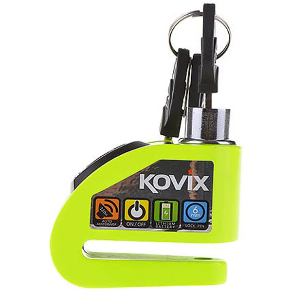 Kovix KD6 Alarmed Disc Lock 6mm Fluo Green