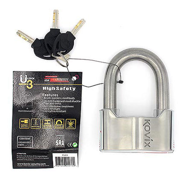 Kovix KSU U Lock 45mm X 69mm X 16mm Brushed Metal