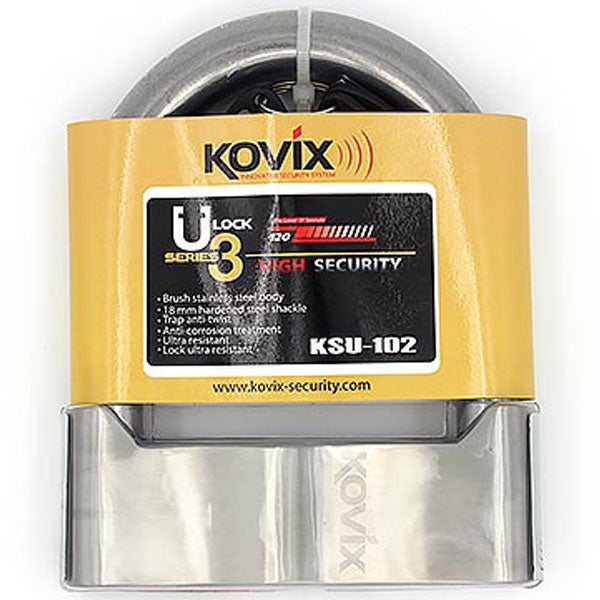 Kovix KSU U Lock 88mm X 102mm X 18mm Brushed Metal