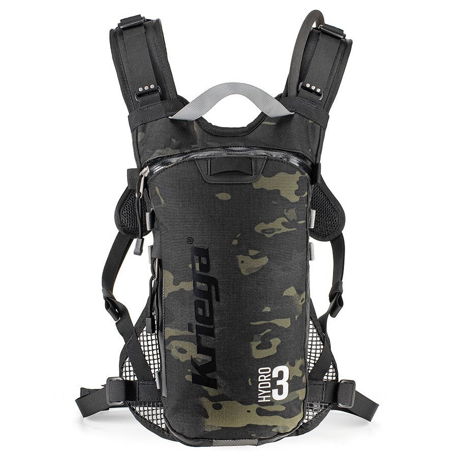Kriega Hydro 3 Hydration Backpack Multicam Black - 3 Liters – rear harness view