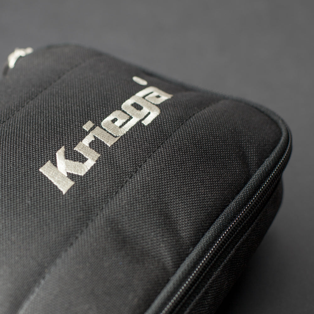 Kriega Kube Organizer Black - 1 Litre - logo and fabric detail