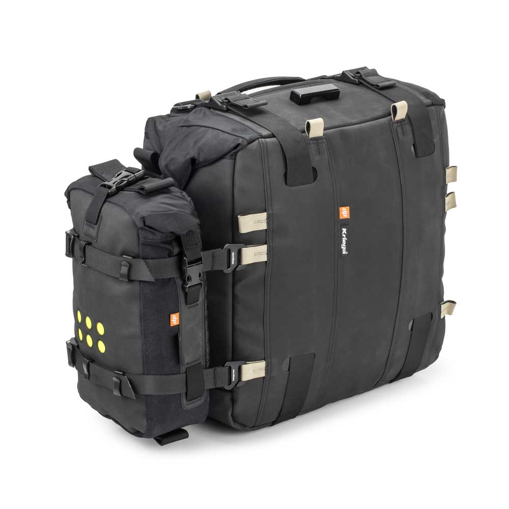Kriega OS 6 Adventure Pack Black - 6 Liters - stacked luggage configuration