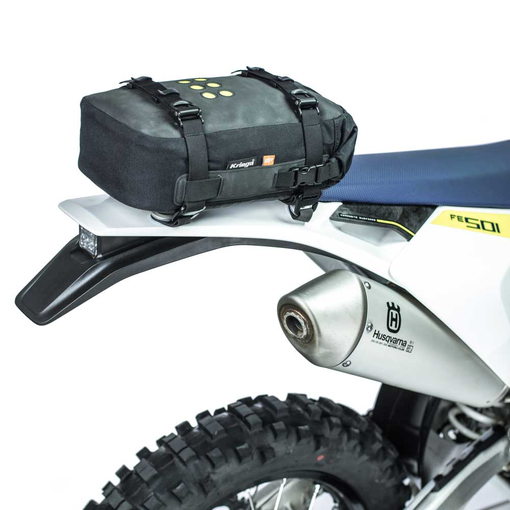 Kriega OS 6 Adventure Pack Black - 6 Liters - fitted as a motorcycle tail pack