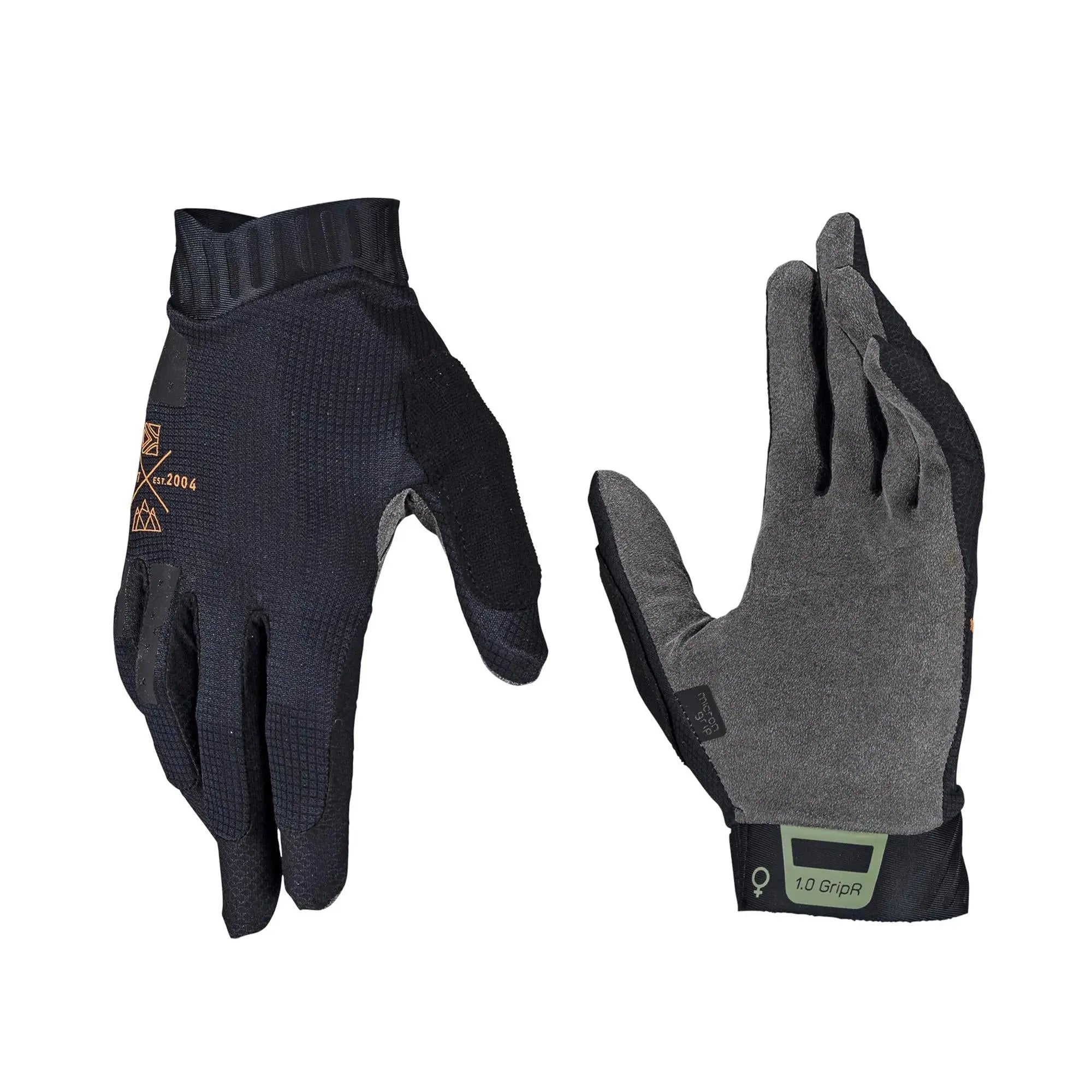 Leatt GripR 1.0 MTB Ladies Gloves Stealth - FREE UK Shipping, FREE 365 Day Returns | Moto Central
