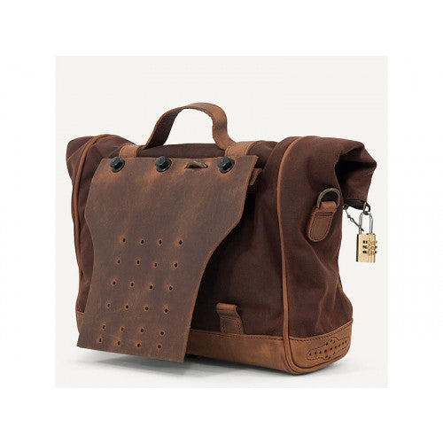 Longride Waxed Canvas LOX Saddlebag Brown - 9.5 Liters