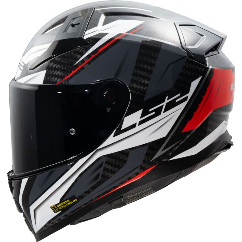 LS2 FF811 Vector 2 Carbon Savage White / Red / Grey