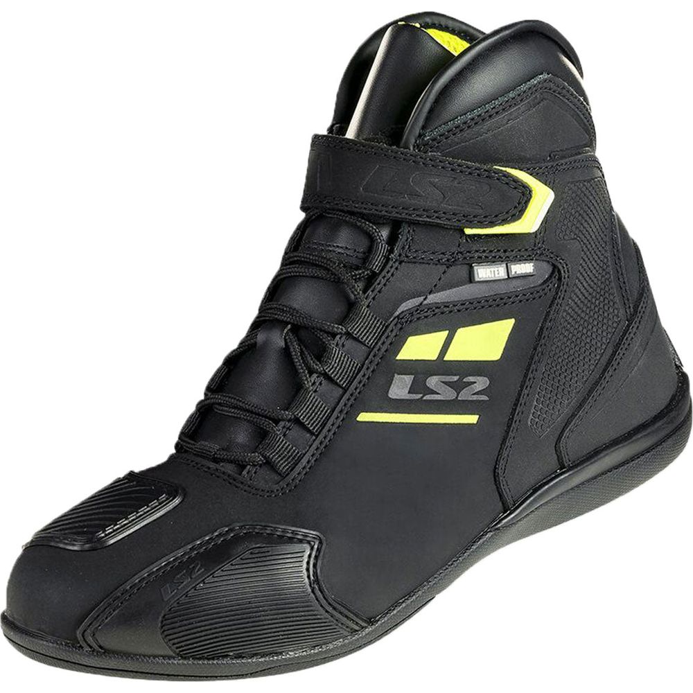 LS2 Garra Ladies Waterproof Short Boots Black / Hi-Viz Yellow