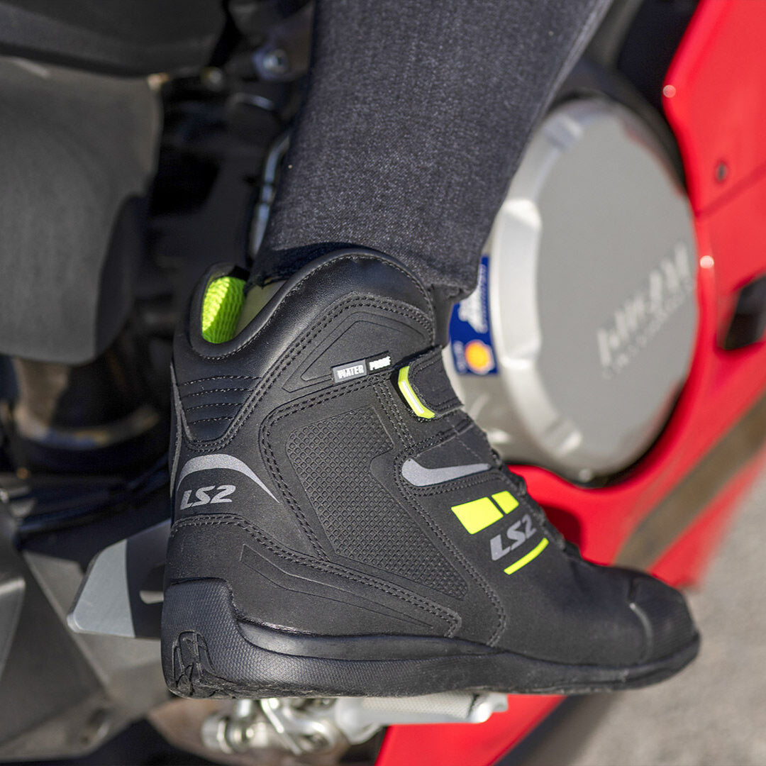 LS2 Garra Ladies Waterproof Short Boots Black / Hi-Viz Yellow - FREE UK Shipping, FREE 365 Day Returns | Moto Central