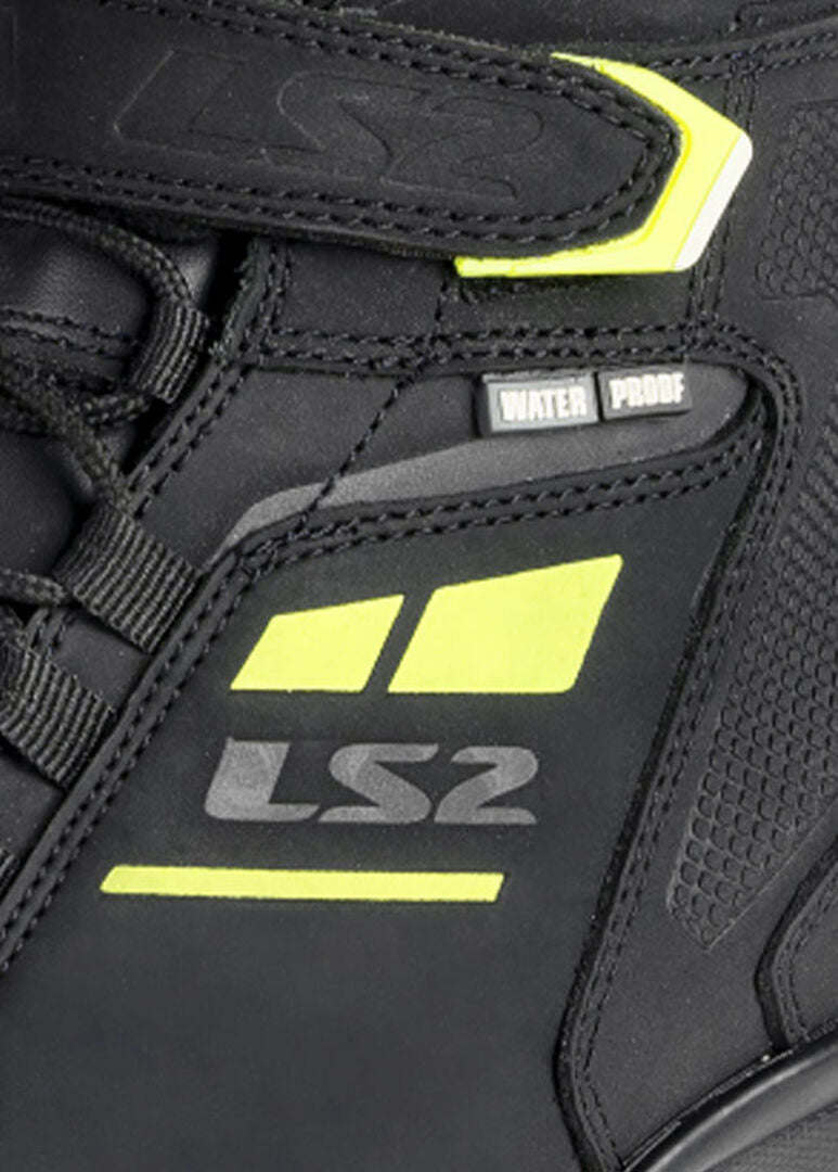 LS2 Garra Waterproof Short Boots Black / Hi-Viz Yellow - FREE UK Shipping, FREE 365 Day Returns | Moto Central