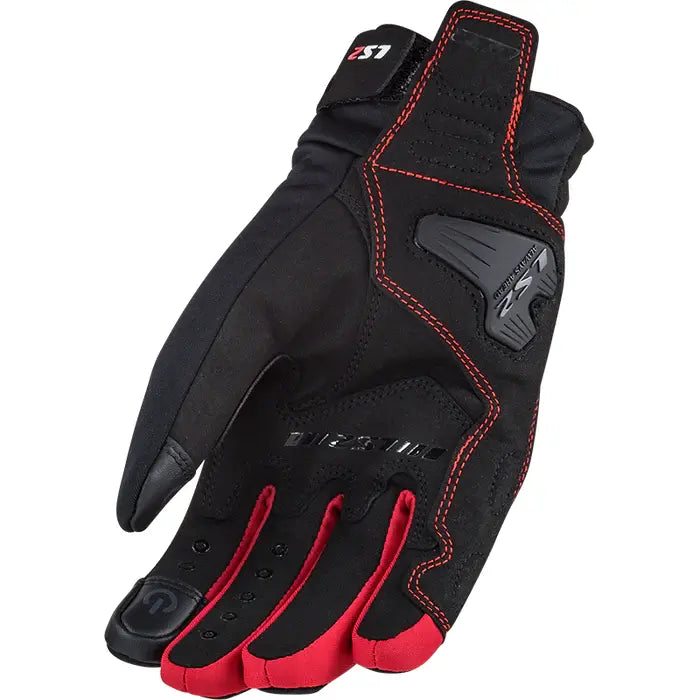 LS2 Jet 2 Textile Gloves Black / Red