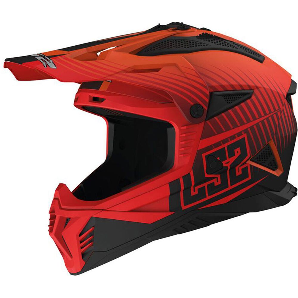LS2 MX708 Fast 2 ECE 22.06 Duck Matt Hi-Viz Orange / Red