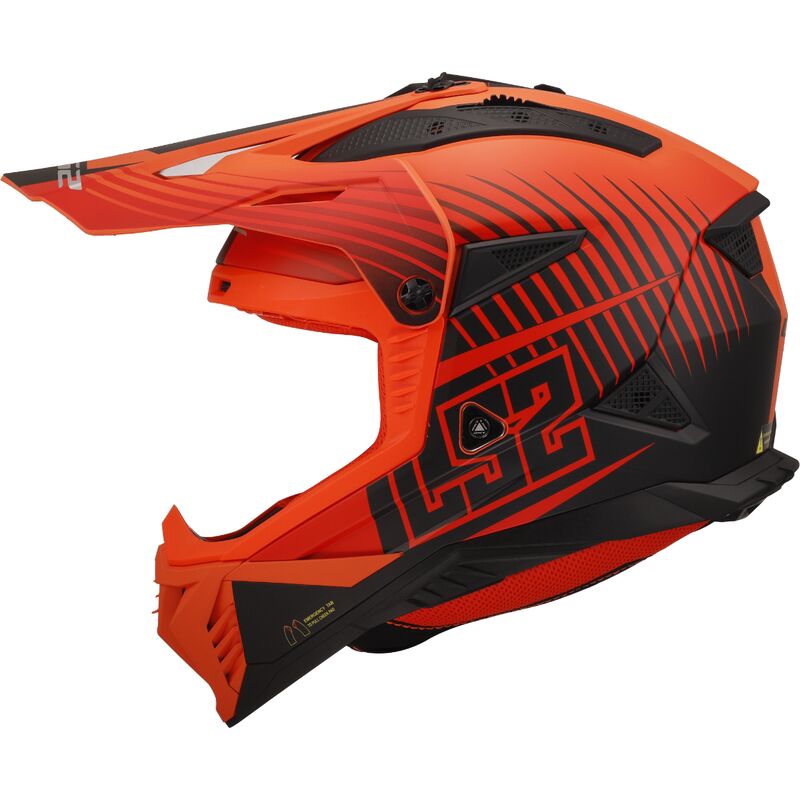 LS2 MX708 Fast 2 ECE 22.06 Duck Matt Hi-Viz Orange / Red