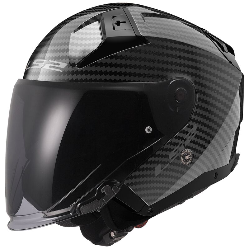 ls2 cabrio carbon fiber open face helmet LS2 OF603 Infinity 2 Carbon ECE 22.06 Open Face Helmet Gloss Carbon