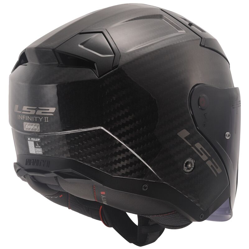 LS2 OF603 Infinity 2 Carbon ECE 22.06 Open Face Helmet Gloss Carbon - FREE UK Shipping, FREE 365 Day Returns | Moto Central