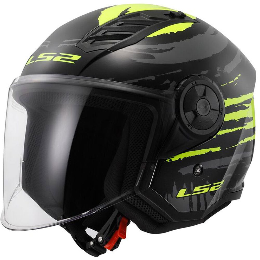 LS2 OF616 Airflow 2 ECE 22.06 Brush Black / Hi-Viz Yellow