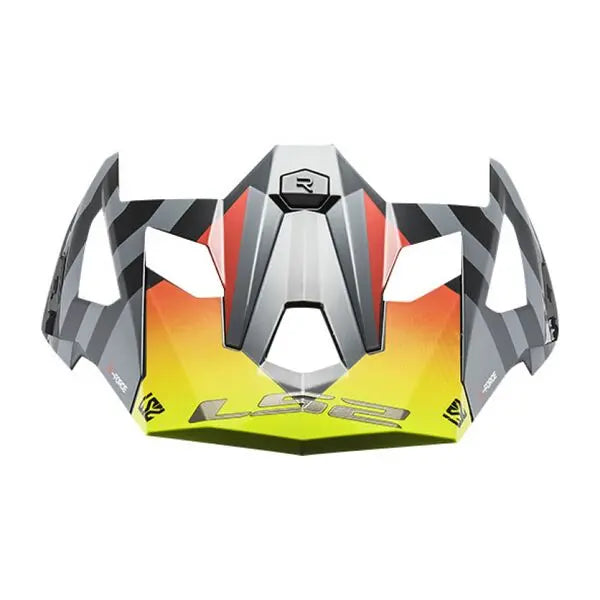 LS2 Peak For X Force MX703 Barrier Hi-Viz Yellow / Red Helmet - FREE UK Shipping, FREE 365 Day Returns | Moto Central