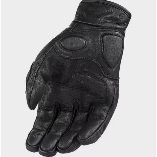 LS2 Rust Leather Gloves Black