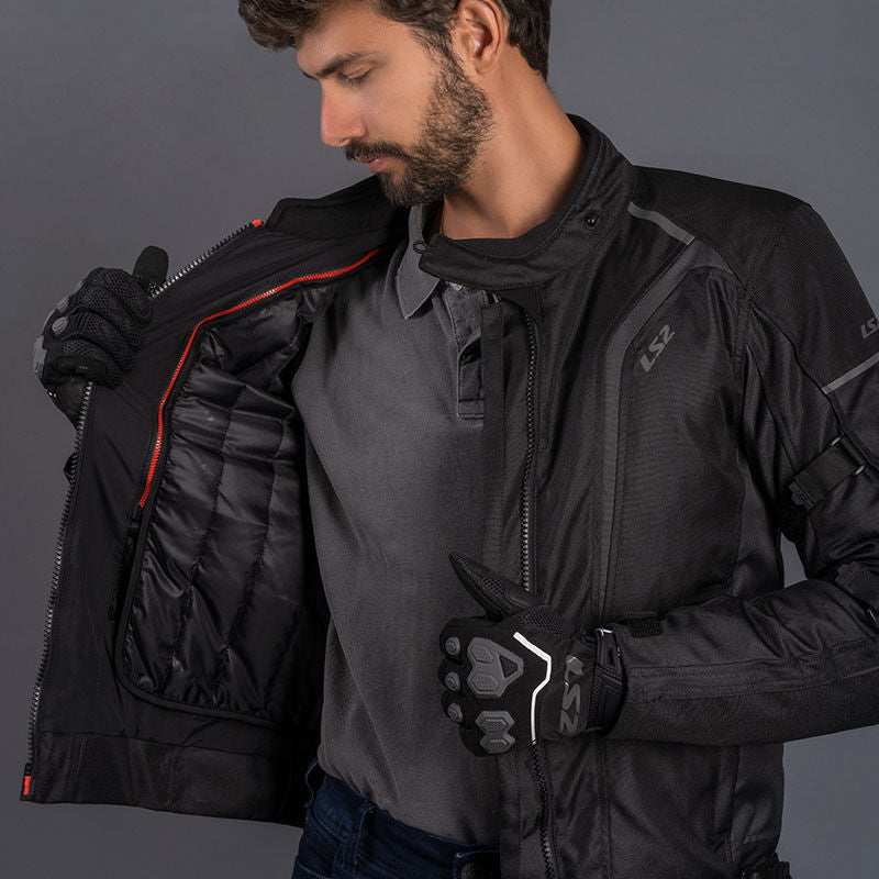 LS2 Sepang Textile Jacket Black / Dark Grey - FREE UK Shipping, FREE 365 Day Returns | Moto Central