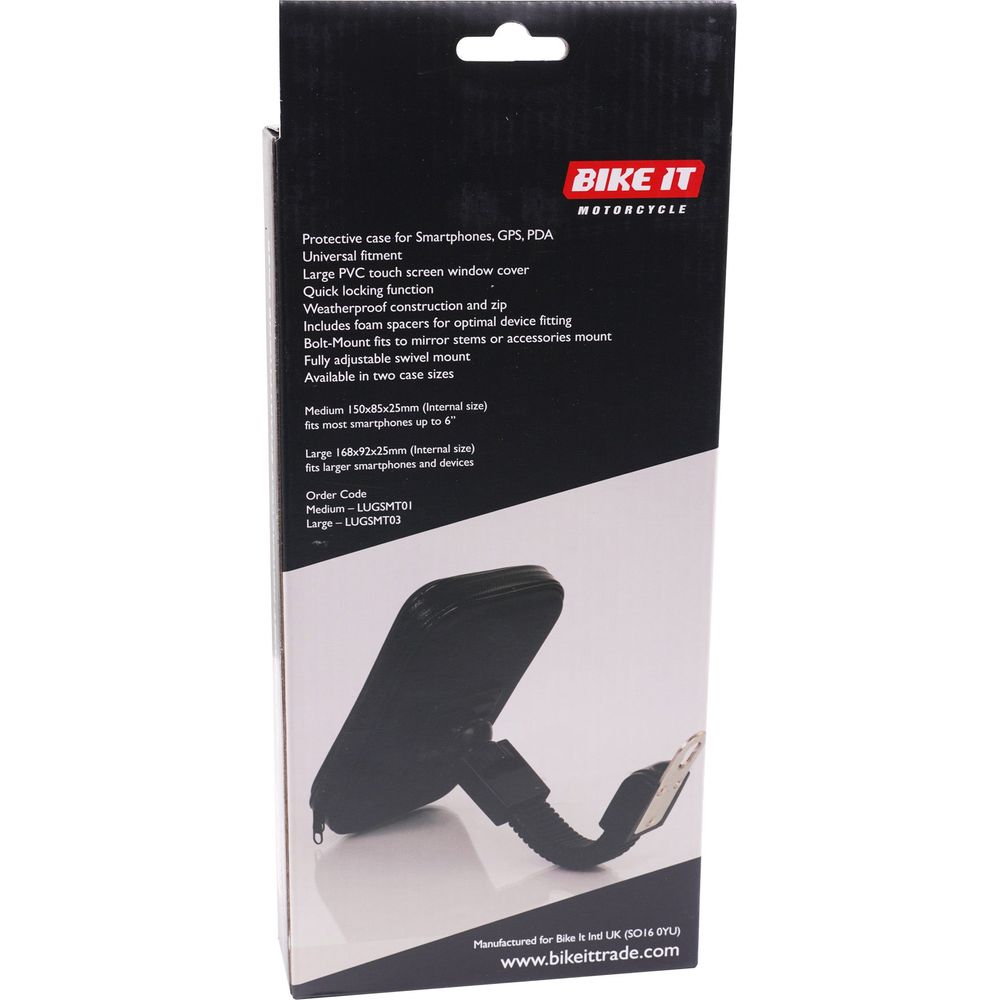 Bike It Mirror-Mount Large Smartphone Holder - 168X92X25mm (ID) 183X110X30mm (OD)