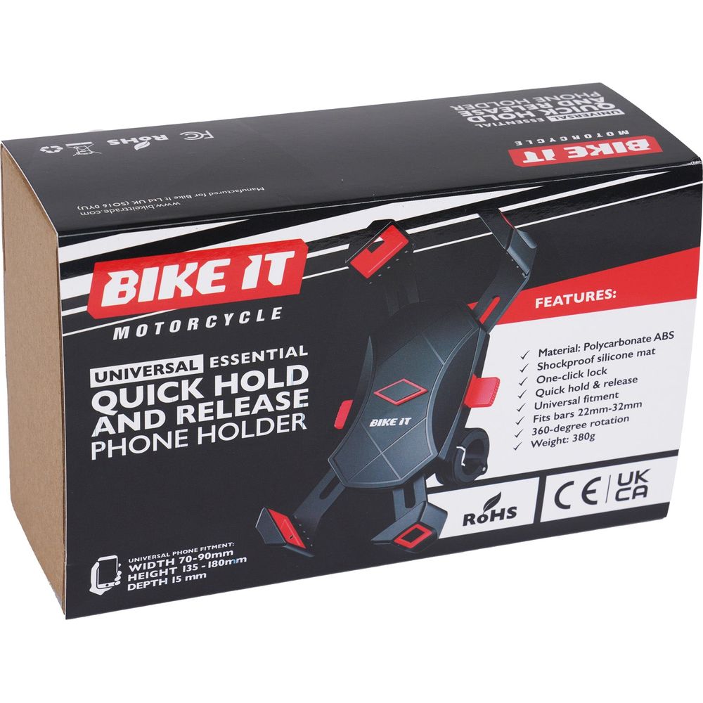 Bike It Universal Essential Quick Hold And Release Phone Holder