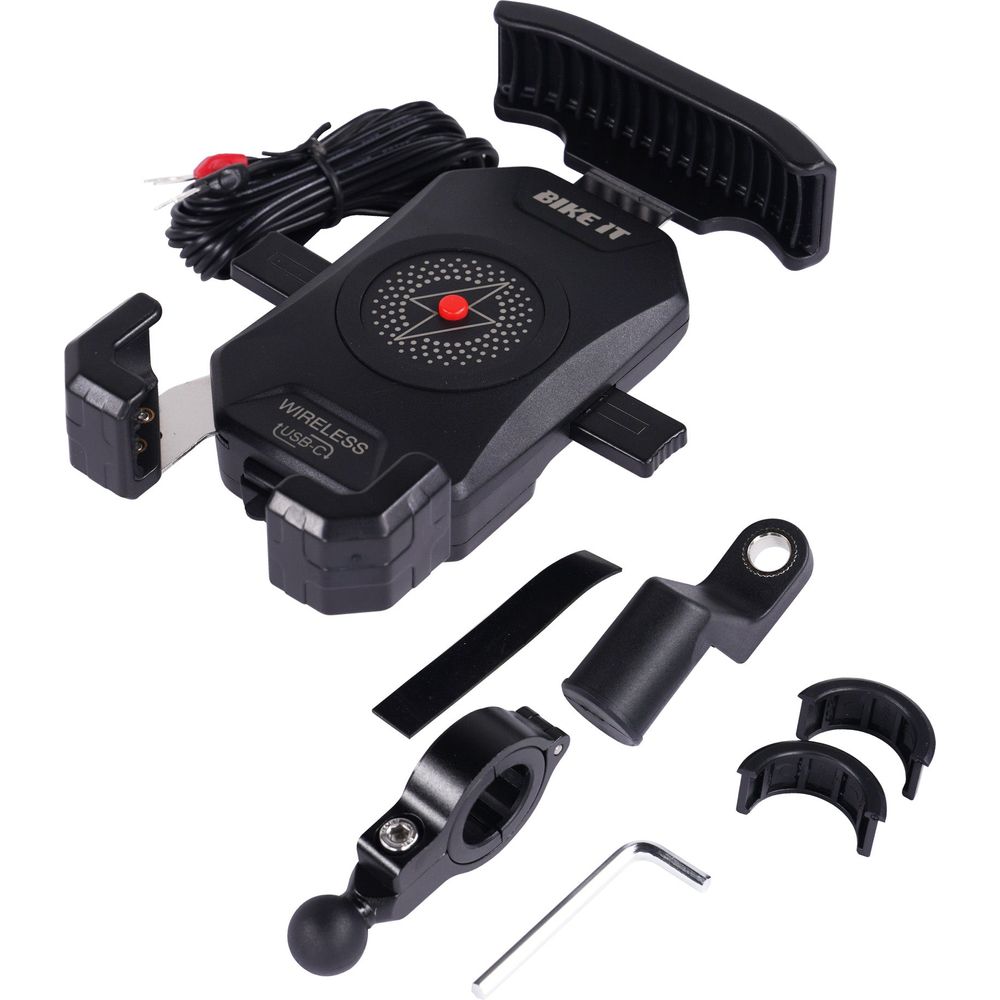 Bike It Universal Phone Holder Wireless Qi Charger + USB-C