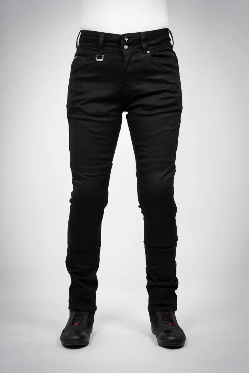 Bull-it Guardian Ladies Straight Fit Denim Jeans Black  - FREE UK Shipping, FREE 365 Day Returns | Moto Central