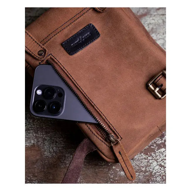 Trip Machine Universal Thigh Bag / Leg Bag Tobacco Brown - FREE UK Shipping, FREE 365 Day Returns | Moto Central