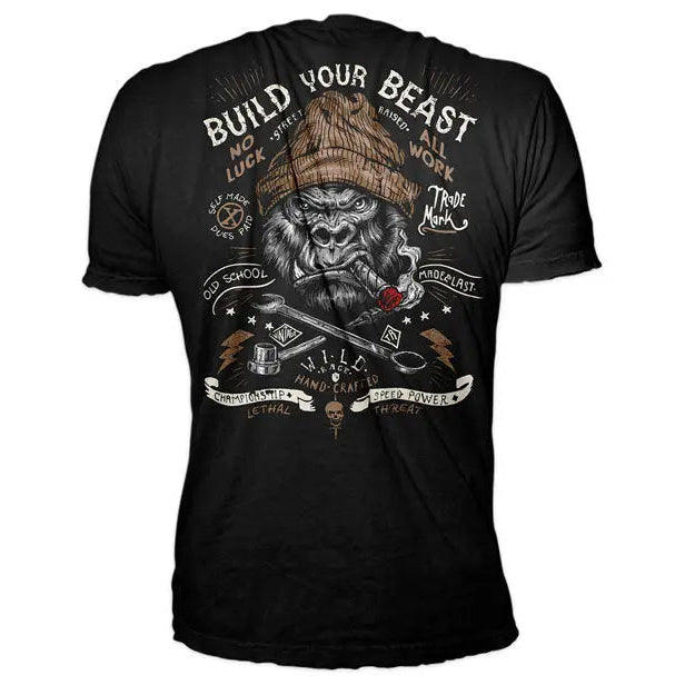 Lethal Threat Build Your Beast T-Shirt Black — large graphic view