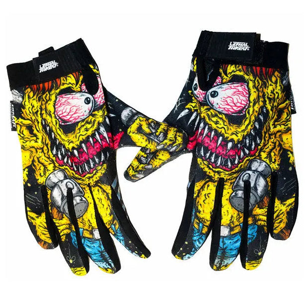 Lethal Threat Grease Monster Textile Gloves — back-of-hand product view