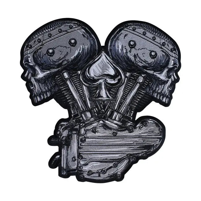 Lethal Threat Metal And Meyhem V-Twin Skull Patch - FREE UK Shipping, FREE 365 Day Returns | Moto Central