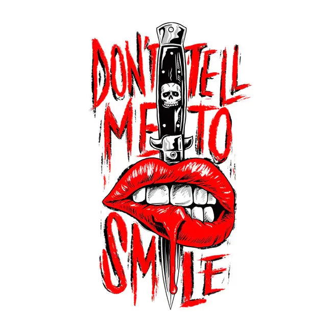 Lethal Threat No Smiles Sticker - FREE UK Shipping, FREE 365 Day Returns | Moto Central