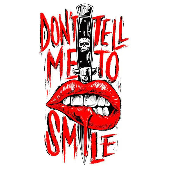 Lethal Threat No Smiles Sticker — sticker front view