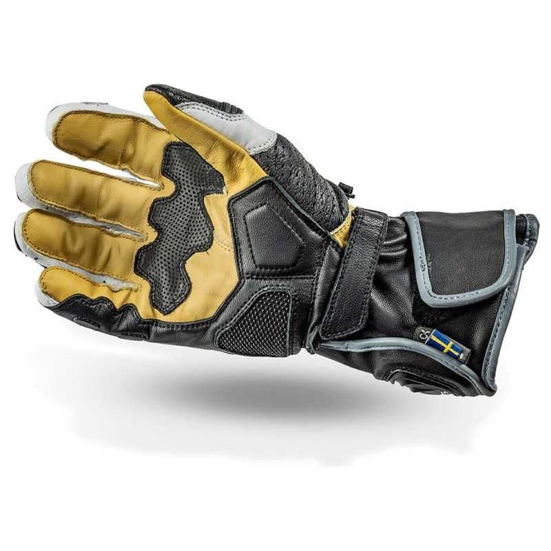 Lindstrands Bergby Leather Gloves Black / White