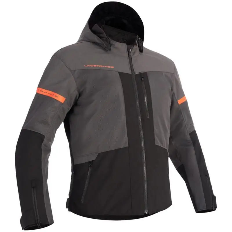 Lindstrands Rexbo V2 Textile Jacket Grey / Red - FREE UK Shipping, FREE 365 Day Returns | Moto Central