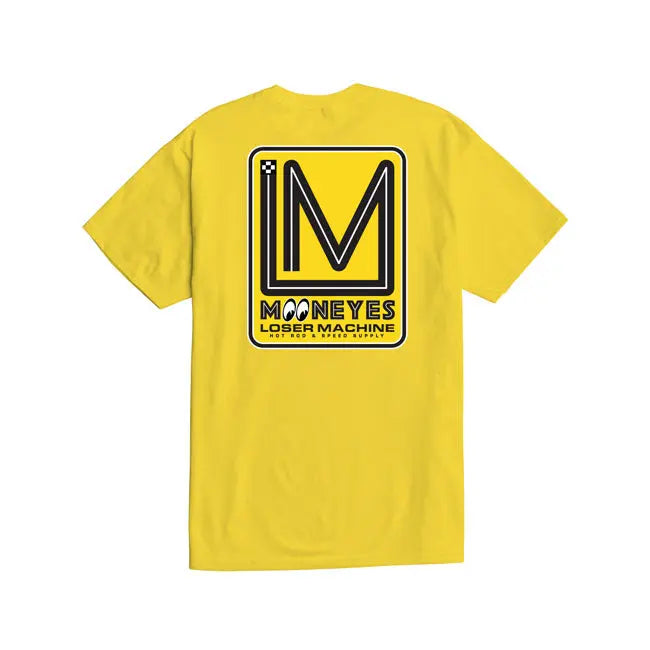 Loser Machine X Mooneyes Race Track T-Shirt Yellow - FREE UK Shipping, FREE 365 Day Returns | Moto Central