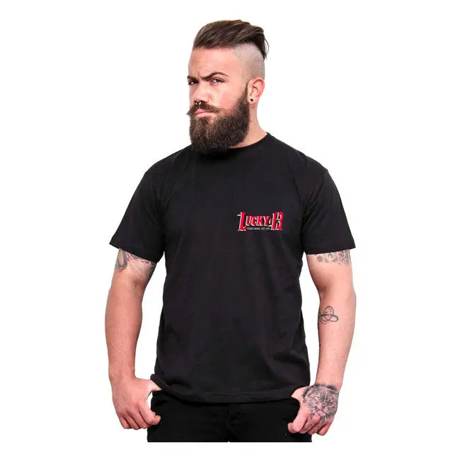 Lucky 13 EL Speedy T-Shirt Black - FREE UK Shipping, FREE 365 Day Returns | Moto Central