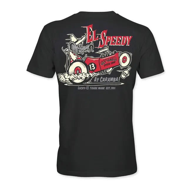 Lucky 13 EL Speedy T-Shirt Black - FREE UK Shipping, FREE 365 Day Returns | Moto Central
