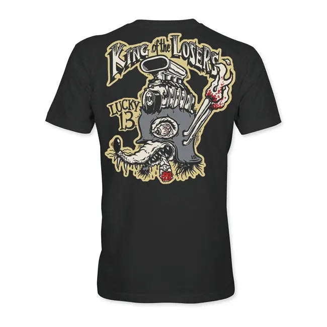 Lucky 13 King Of Losers T-Shirt Black - FREE UK Shipping, FREE 365 Day Returns | Moto Central