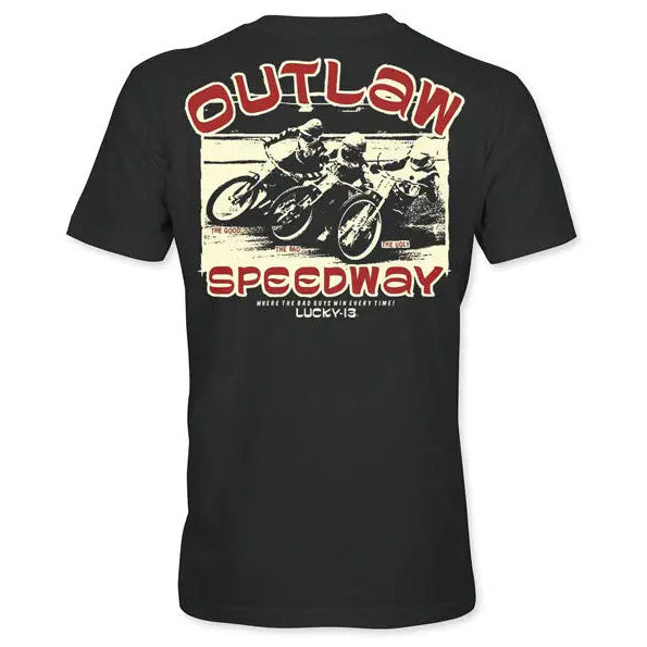Lucky 13 Outlaw Speedway T-Shirt Black — rear product view