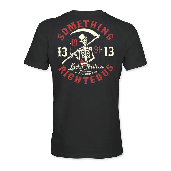 Lucky 13 Something Righteous T-Shirt Black - FREE UK Shipping, FREE 365 Day Returns | Moto Central