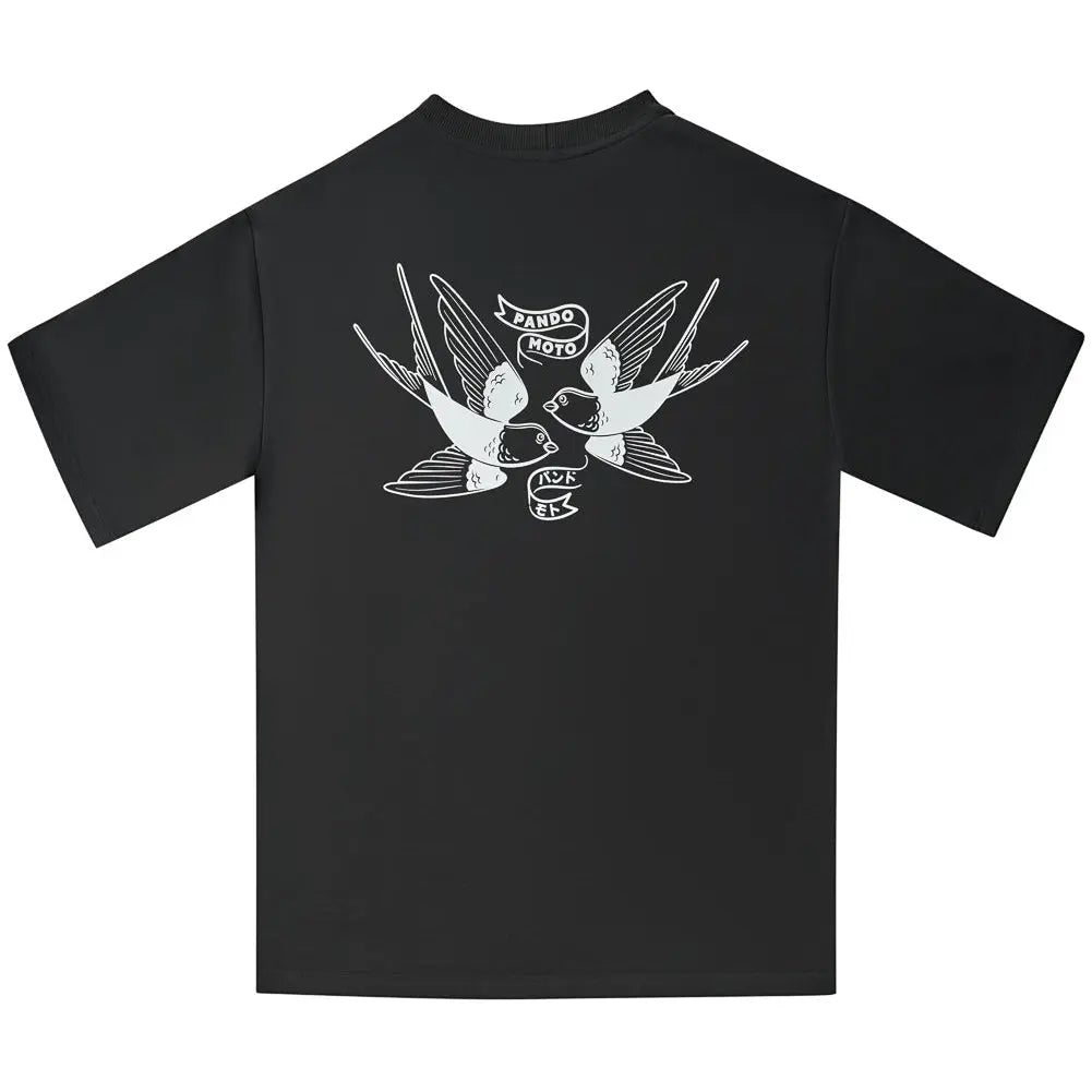 Pando Moto Luke Tokyo Oversized T-Shirt Black FREE UK Delivery, FREE 365 Day Returns | Moto Central