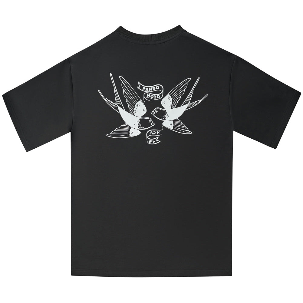 Pando Moto Luke Tokyo Oversized T-Shirt Black FREE UK Delivery, FREE 365 Day Returns | Moto Central